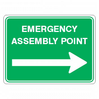 Emergency Assembly Point (Right) Sign