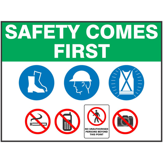 Safety Comes First Sign